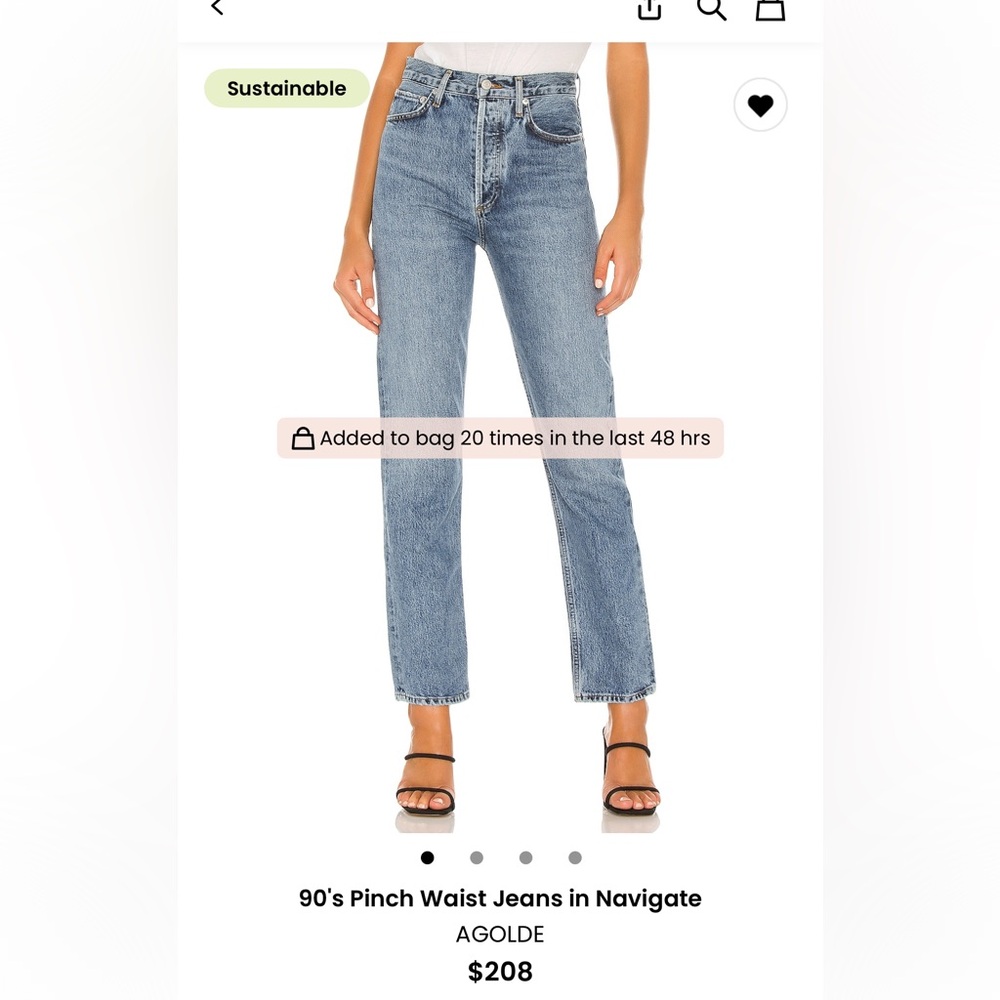 Agolde 90's Pinch Waist Jeans in Navigate Blue